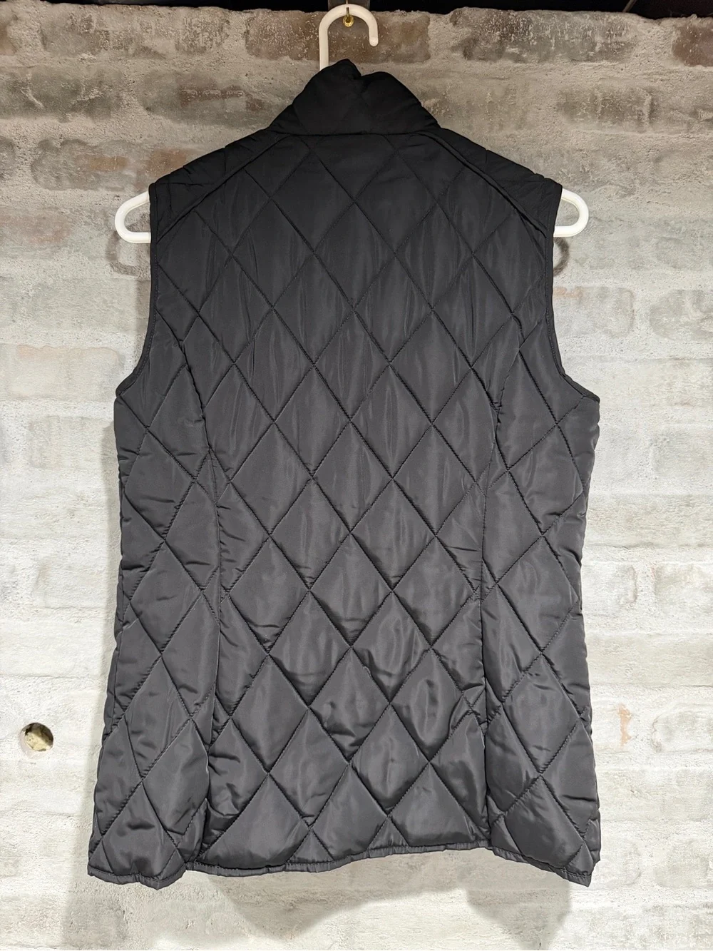 Calvin Klein Black Quilted Vest with Stand Collar